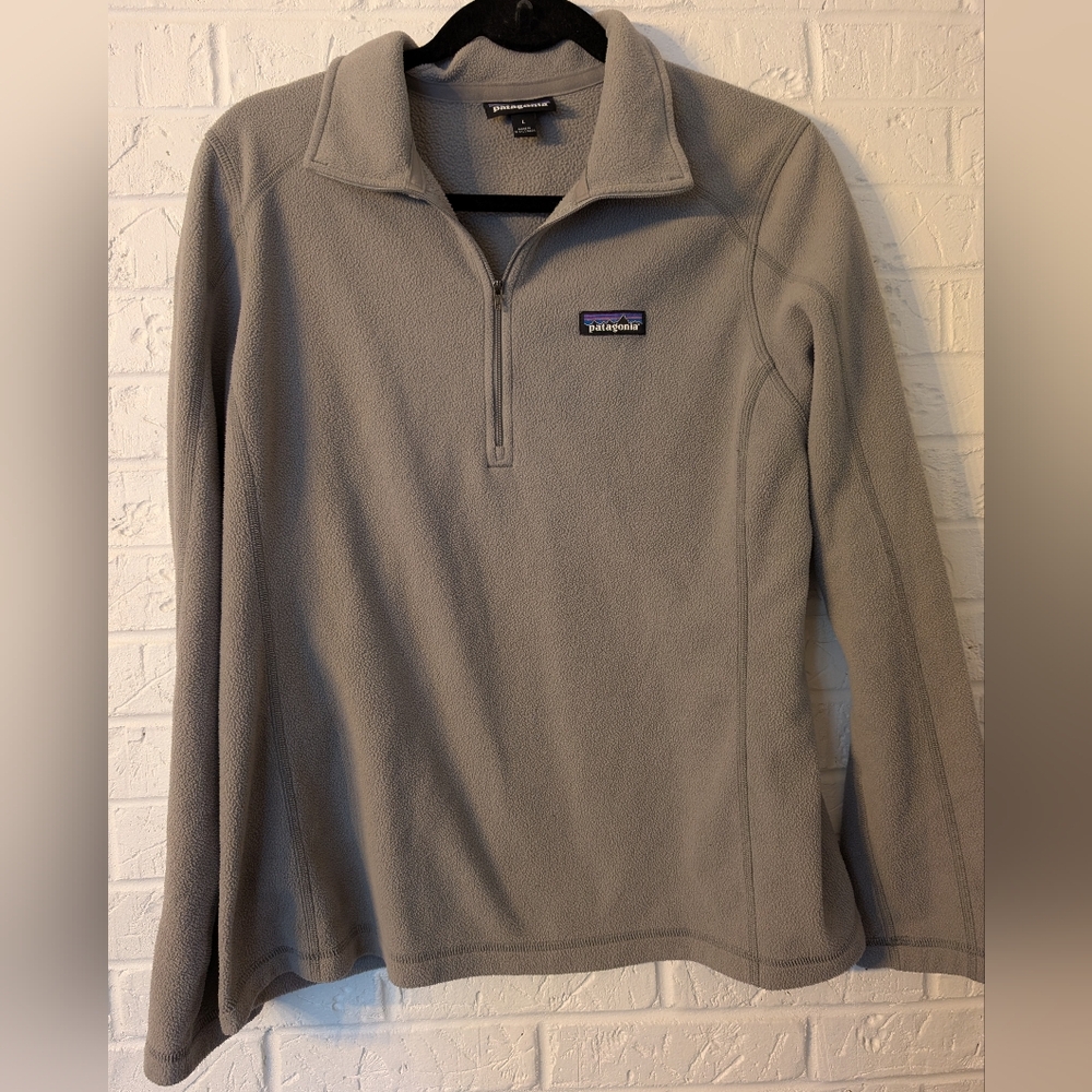 Women's Patagonia Gray Quarter-Zip Fleece Pullover